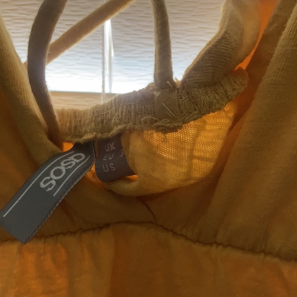 Yellow Strappy Dress with Rukffles Sz M - Picture 3 of 4